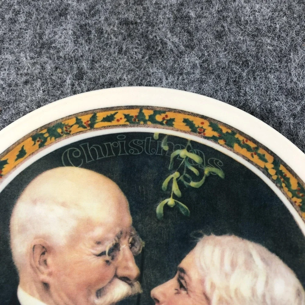 Vintage 1976 Knowles Norman Rockwell Golden Christmas Plate USA‎ Limited Edition